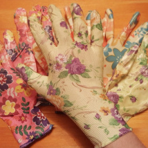 Перчатки нейлон с нитриловым покрытием "Цветочек" цвет ассорти 252917