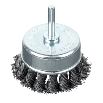 Щетка д/дрели торцевая 65 мм "чашка" со шпилькой, крученая метал. проволокa