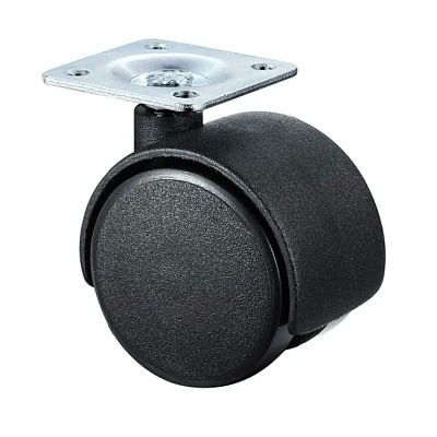 Колесо мебельное поворотное 50мм (черный пластик) 6005050