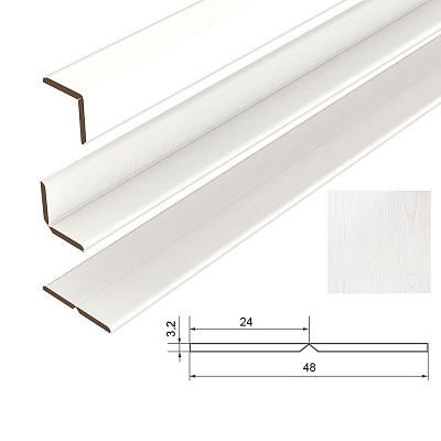 Уголок универсальный МДФ СОЮЗ "Классик" Ясень Белый 25х25х2600