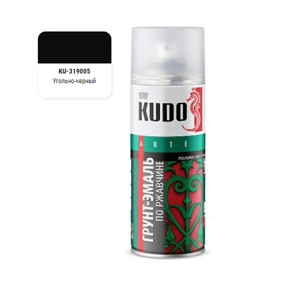 KU-319005 Грунт-эмаль по ржавчине черная (RAL9005) 520 мл, K