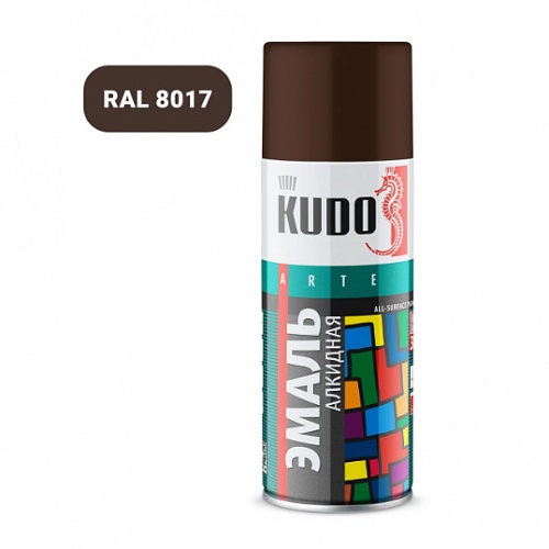 KU-1012 Эмаль унив. коричневая 520 мл, KUDO