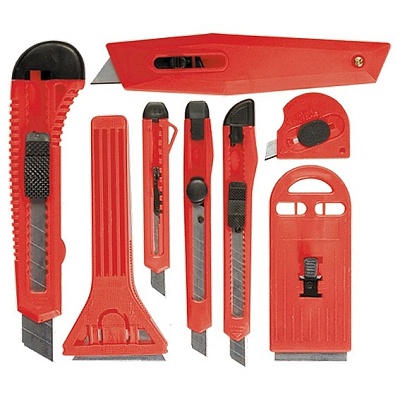 <78991>Набор ножей, выдвижные лезвия, 9 мм-4,18 мм-2,+скребк