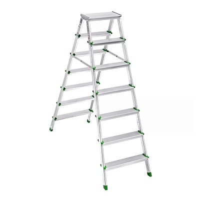 3107 Стремянка алюминиевая двусторонняя 7+7, Sarayli