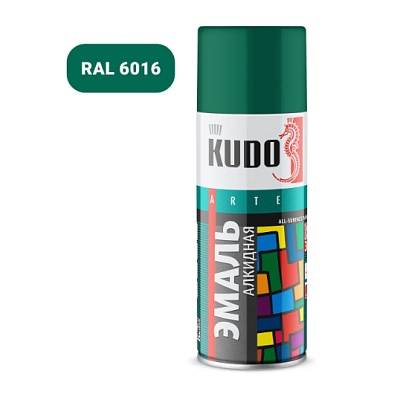 KU-1007 Эмаль унив. темно-зеленая 520 мл, KUDO