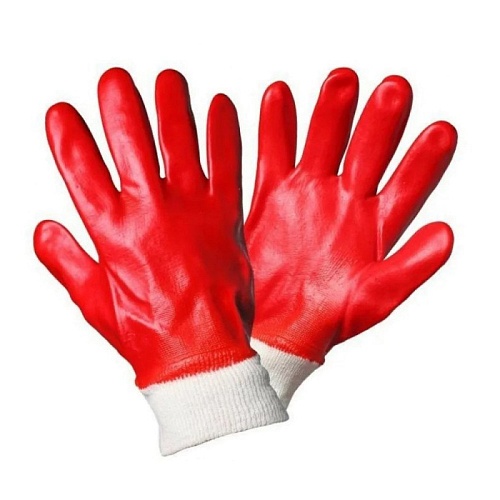 Перчатки маслобензостойкие х/б с ПВХ Красный гранат