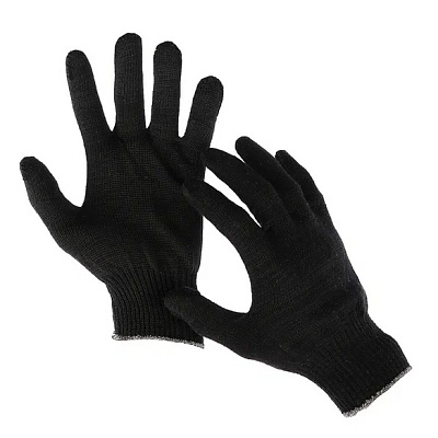 Перчатки х/б без ПВХ УНИВ 4-нити, чер.основа, желтый. манже