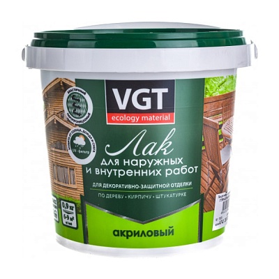 Лак VGT акрил. матовый 2,2кг для наруж и внут. работ по дереву, бетону, камню