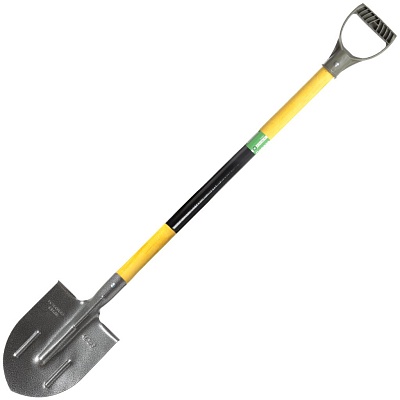 <264886>Лопата штык,рельс.сталь, чер.дер. с рукоят, пок.мрамор,Клевер