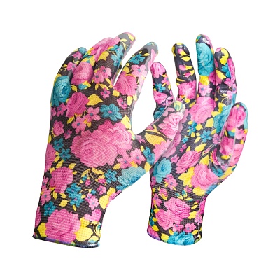 <7006481> Перчатки нейлон, садовые нитриловый облив 32г р,7