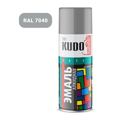 KU-1018 Эмаль унив. серая 520 мл, KUDO