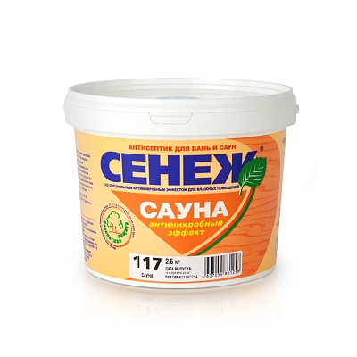 Антисептик СЕНЕЖ САУНА, ведро 2,5 кг