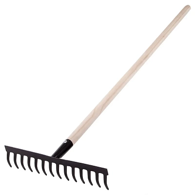 <61742> Грабли стальные, 360х1300мм, 14 прямых зубьев, с/чер. Сибртех