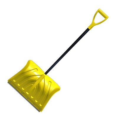 <431510> Лопата для снега ПВХ фибергласс черенок, стальная планка, 490х390х1410мм Гардения