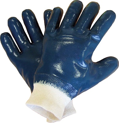 Перчатки маслобензостойкие х/б с нитрилином,мяг.манж.