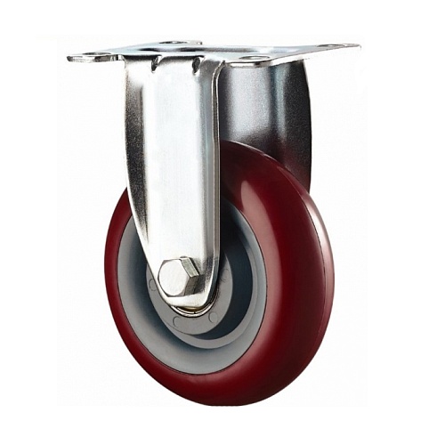 Колесо большегруз. полиуретановое неповоротное ПОЛИПРОПИЛЕН КРАСНЫЙ 75мм (Medium) 5021075 PP