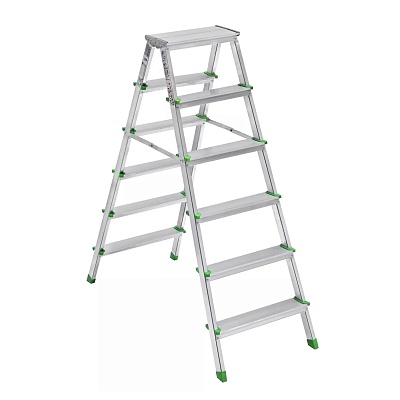 3106 Стремянка алюминиевая двусторонняя 6+6, Sarayli