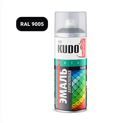 KU-0A9005 Эмаль унив. акрил satin RAL9005 чёрная 520 мл, KUD