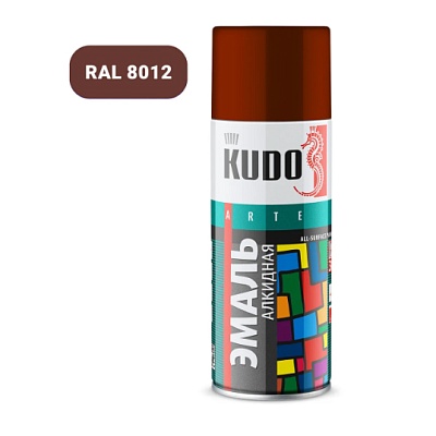 KU-1024 Эмаль унив. красно-коричневая 520 мл, KUDO