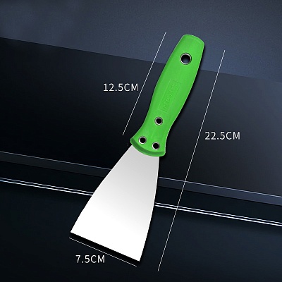 Шпатель из нерж. стали, 3", зеленая ручка