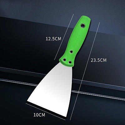 Шпатель из нерж. стали, 4", зеленая ручка
