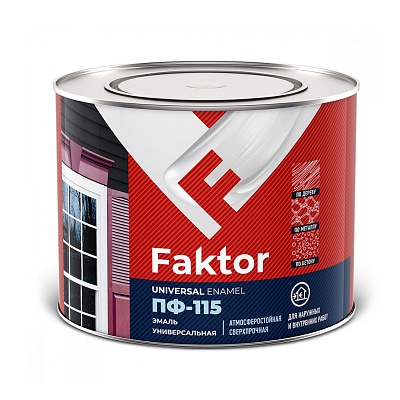 Faktor ПФ-115 черная 1,9кг эмаль алкидная атмосферостойкая