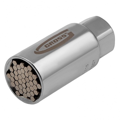 <13191> Головка торцевая многоразмерная, CrV, 6-21 мм, под квадрат 3/8, CrV, хром. Gross