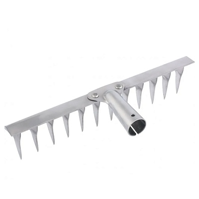 <61753> Грабли, нерж. сталь, 290мм, 12 витых зубьев, б/чер. Сибртех