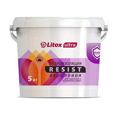 Гидроизоляция акриловая 5кг "Литокс" ultra resist