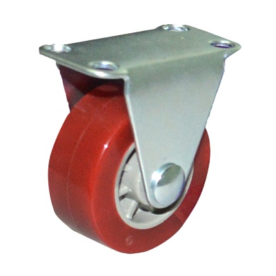 Колесо мебельное неповоротное 40мм (красный пластик) 8003040