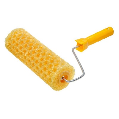 <80222>Валик " СТРУКТУРНЫЙ " поролоновый с ручкой, "горошек"