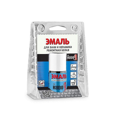 KU-7K1301 Эмаль для ванн белая во флаконе с кисточкой 15 мл,