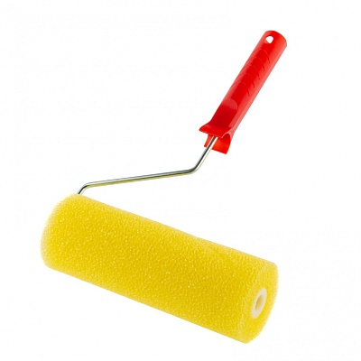 <80220>Валик " СТРУКТУРНЫЙ " поролоновый с ручкой, "гладкий"