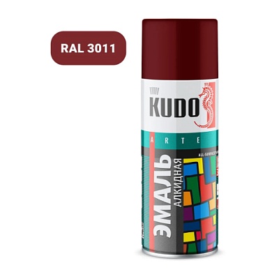 KU-1004 Эмаль унив. вишневая 520 мл, KUDO