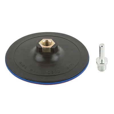 Диск шлифовальный с липучкой 125*10 мм, гайкой М14+ переходн