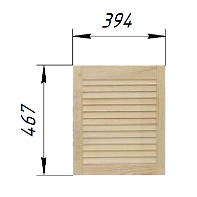 МЕБЕЛЬНЫЙ ФАСАД "ЖАЛЮЗИЙНЫЙ" 22Х394Х467 ММ