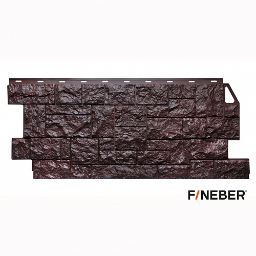 Фасадная панель FineBer Камень дикий коричневый 995х439