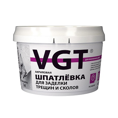 Шпатлевка VGT 1кг для заделки трещин и сколов для внут. работ