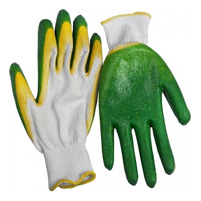 Перчатки х/б обливн латекс (ДВОЙН.ПОКР.) 113320