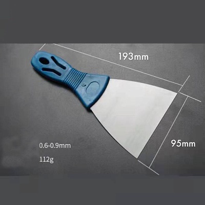 Шпатель из нерж. стали, 4", синяя пласт. ручка