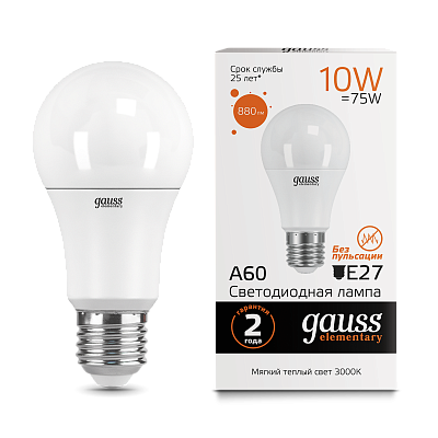 LD23210 Лампа Gauss LED Elementary 10W E27 3000K
