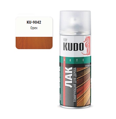KU-9042 Лак тонир. д/дерева акрил.универ."Орех" 520 мл, KUDO