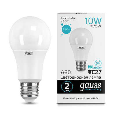 LD23220 Лампа Gauss LED Elementary 10W E27 4100K