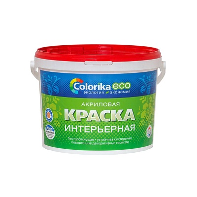 Краска "Colorika ЕСО" белая акриловая интерьерная 3 кг