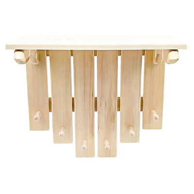 Полка с вешалкой (6 рожков) большая (Липа)