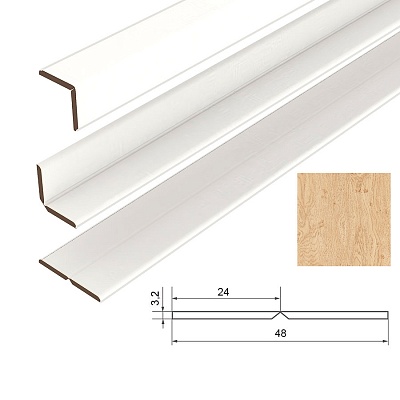 Уголок универсальный МДФ СОЮЗ "Классик" Дуб Сучковатый Светлый 25х25х2600