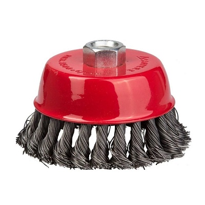 Щетка (2,5") 65 мм для УШМ, "чашка", М14, крученая стальная проволока
