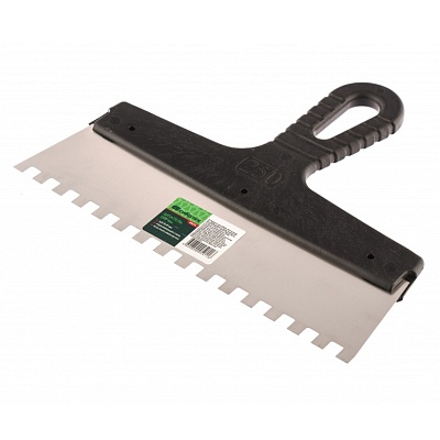 <85474> Шпатель из нерж. стали, 250 мм, зуб 8х8/СИБРТЕХ