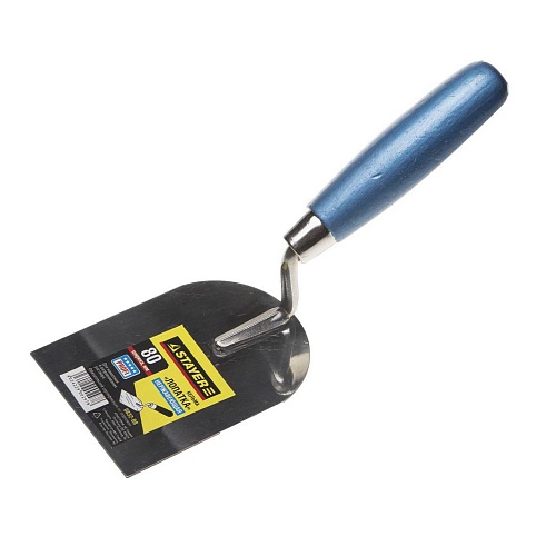 <0832-08> Кельма STAYER "PROFI", "лопатка", нержавеющее полотно, деревянная рукоятка, 80*110мм