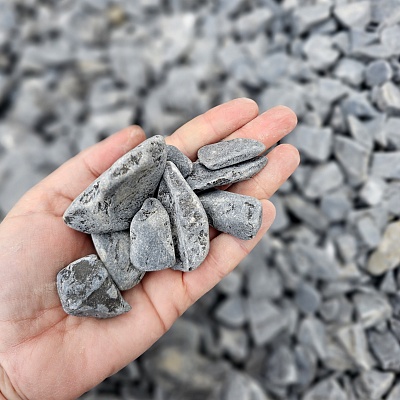 Галтованный мрамор "черный" фр. 20-40 мм